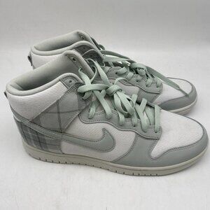 Nike Dunk High SE Sneakers Mint Plaid White Green Grey DV0826-100